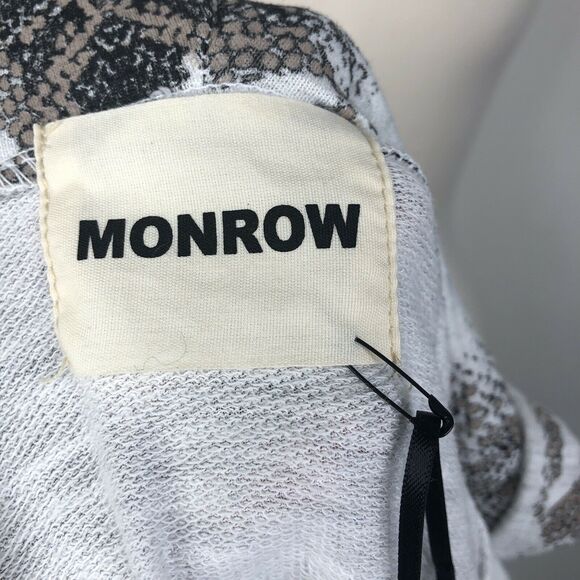 NEW Monrow Snake Print Long Sleeve Lightweight Full Zip Hoodie Womens 8 - Picture 9 of 10